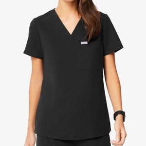 FIGS BLACK Catarina One-Pocket Scrub Top